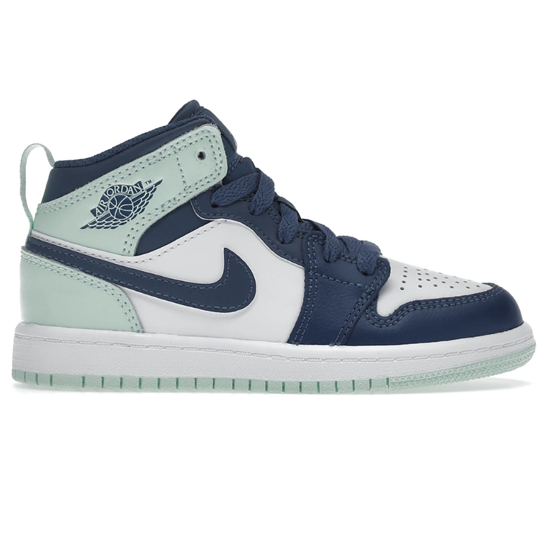 Jordan 1 Mid Mystic Navy/White Mint Foam GS