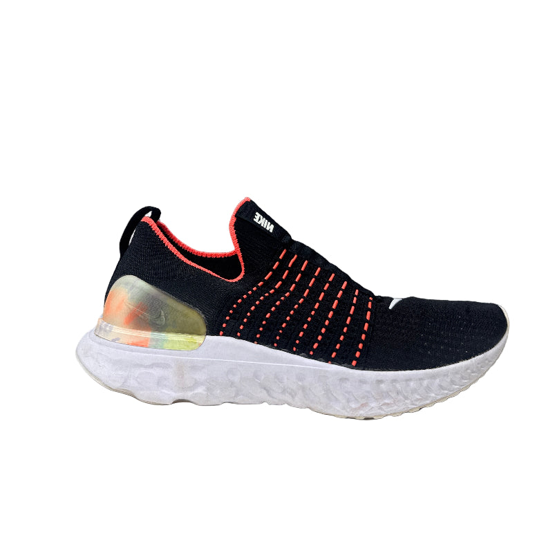 Used React Phantom Run Flyknit Premium Black Bright Mango Women's
