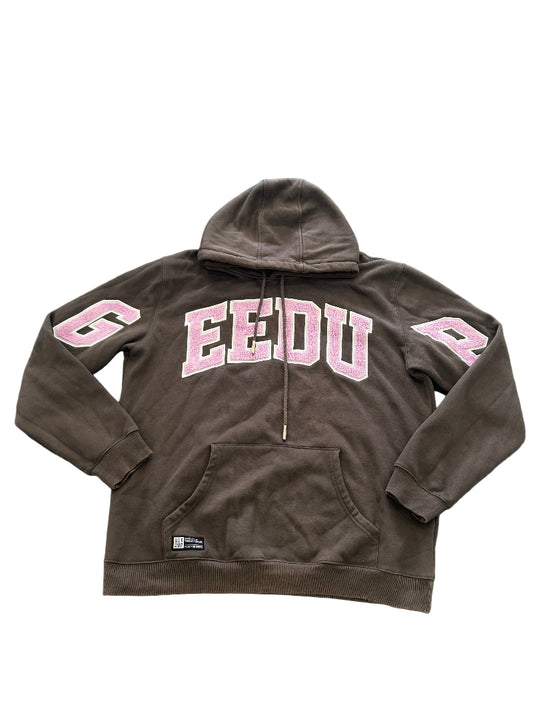 Used Geedup Team Logo Hoodie Charcoal Grey Pink xxxl