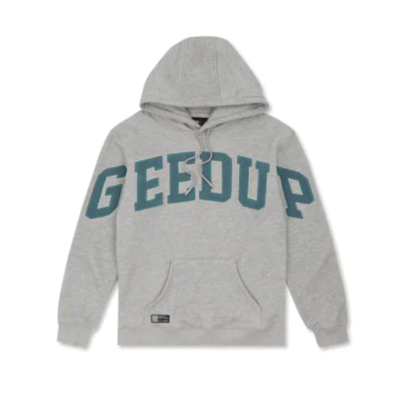 GeedUp 'Team Logo' Hoodie 'Grey Marle/Aqua'
