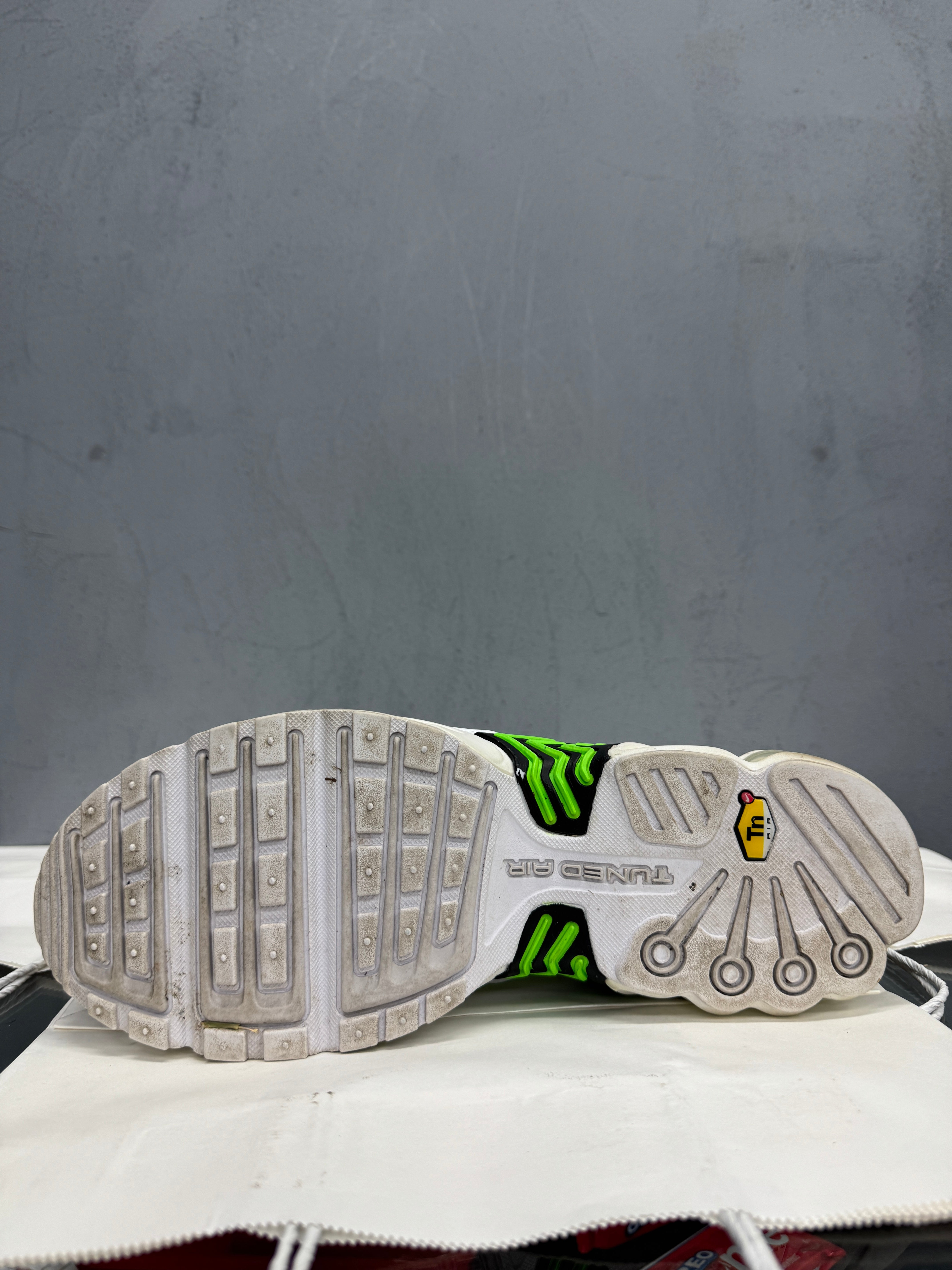 Used Nike Air Max Plus TN3 'Triple White Custom Green Black'