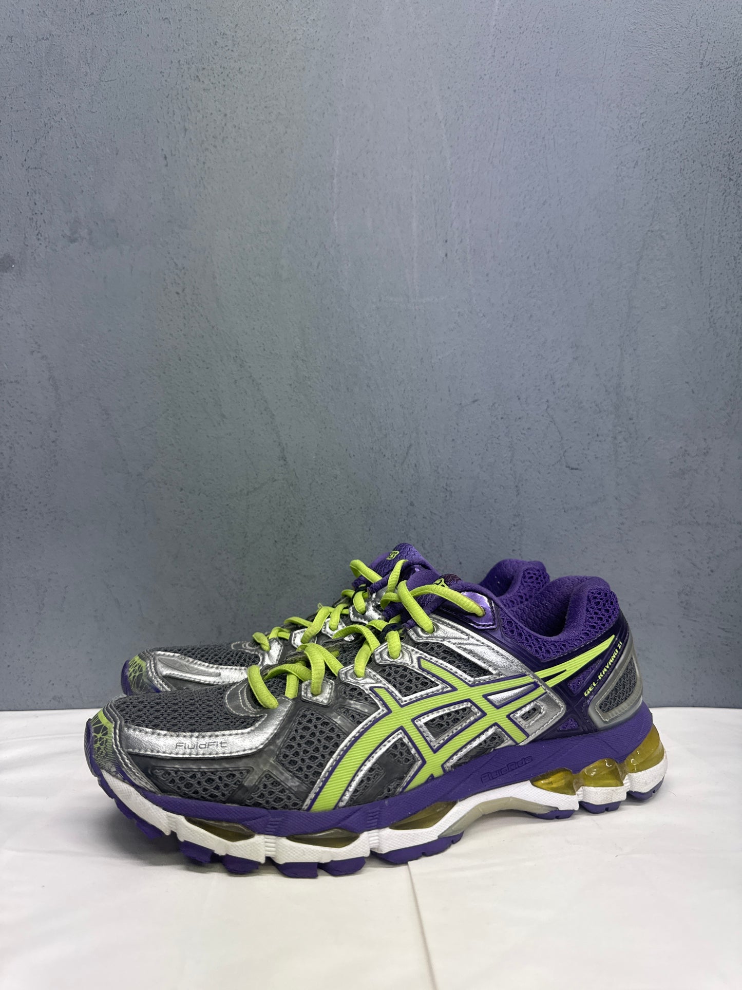 Used GEL-Kayano 21 Silver Purple Womens US Women's 8.5 - Men's 7