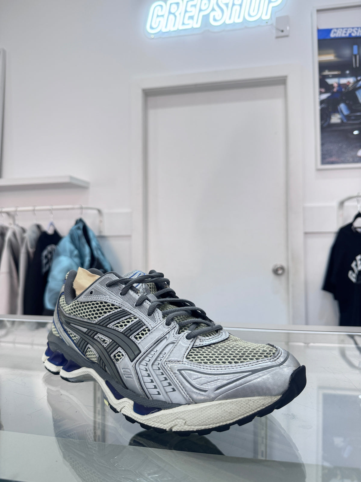 Used ASICS GEL-Kayano 14 Soft Yellow Blue