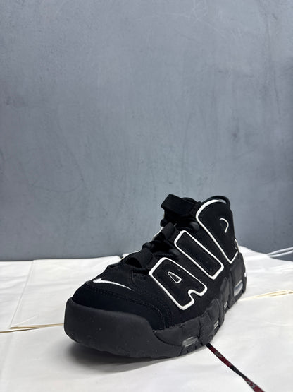 Used Air More Uptempo Black White US Men's 9 - Women's 10.5