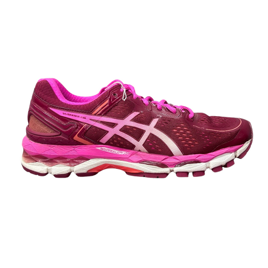 Used Women’s GEL- Kayano 22 Deep Ruby White Pink Glow 9.5