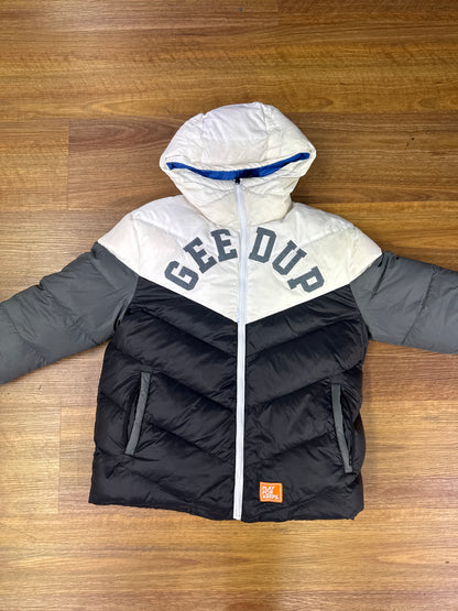 Used Reversible Puffer Blue Black White