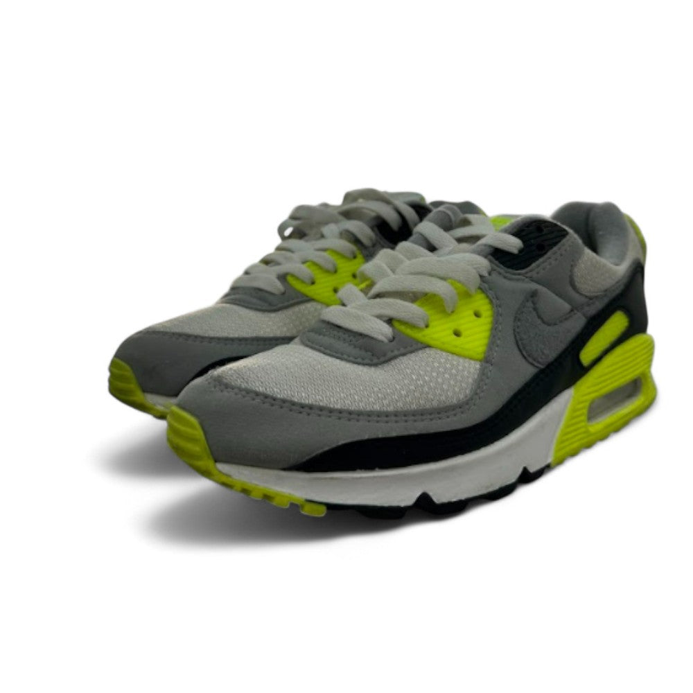 Used Air Max 90 White Particle Grey-Volt-Black US Men's 7 - Women's 8.5