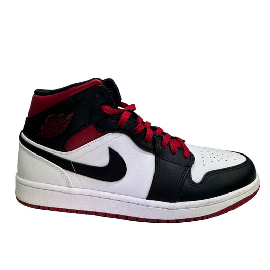 Used Jordan 1 Mid White Red Black US Men's 10.5 - Women's 12