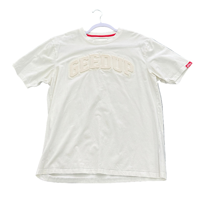 Used V Logo Cream T-Shirt XL