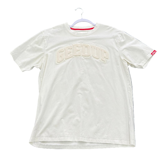Used V Logo Cream T-Shirt XL