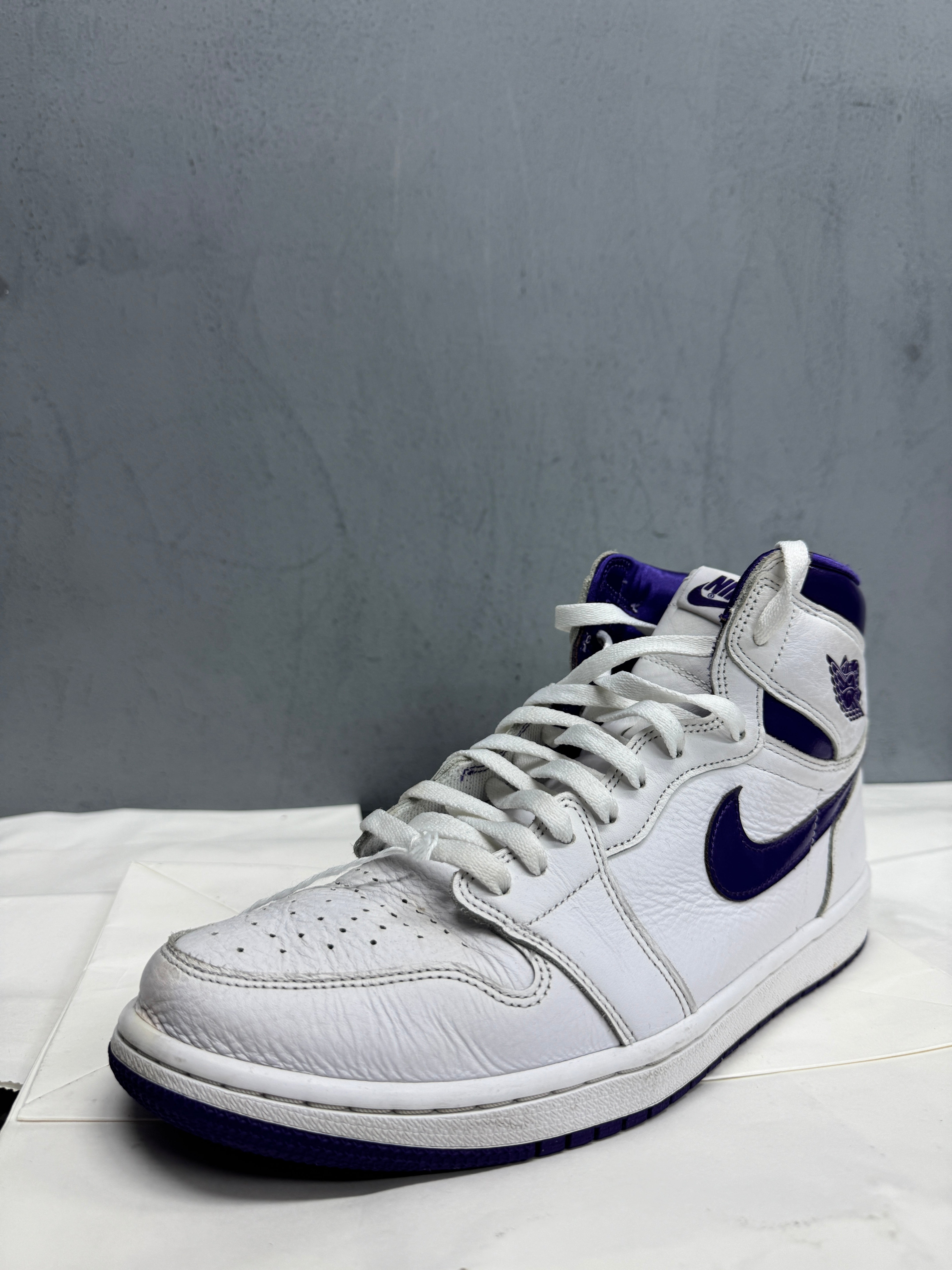 Used Jordan 1 Retro High White Court Purple