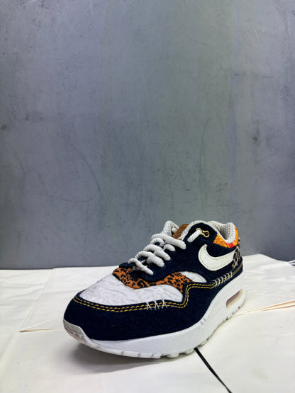Used Air Max 1 Premium Denim Leopard US Men's 6.5 - Women's 8