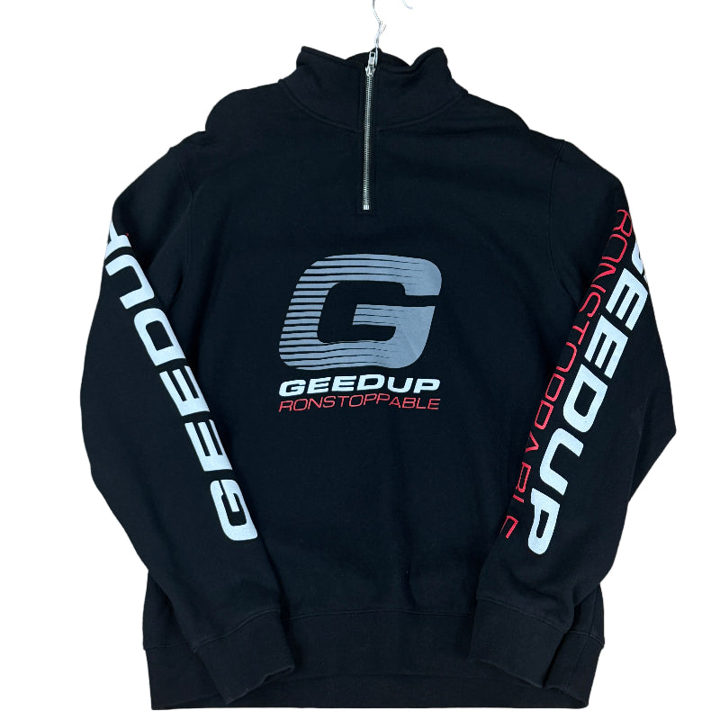 Used Ronstoppable Quarter Zip Black Red L