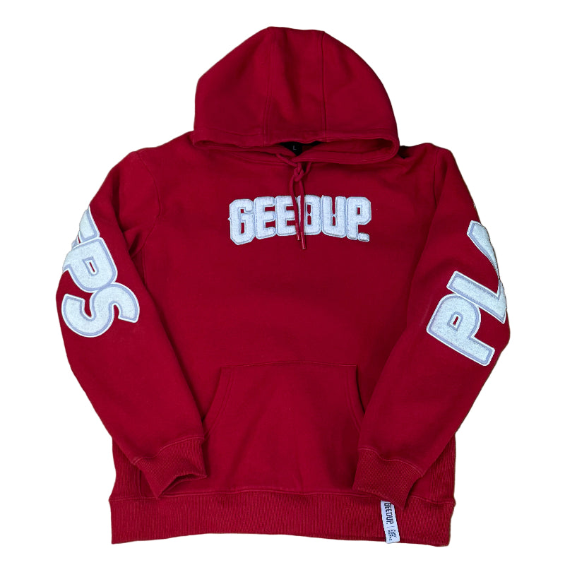 Used Play For Keeps Red White Hoodie L