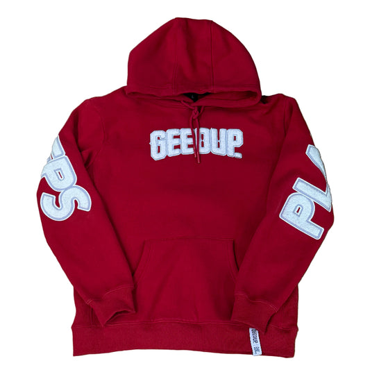 Used Play For Keeps Red White Hoodie L