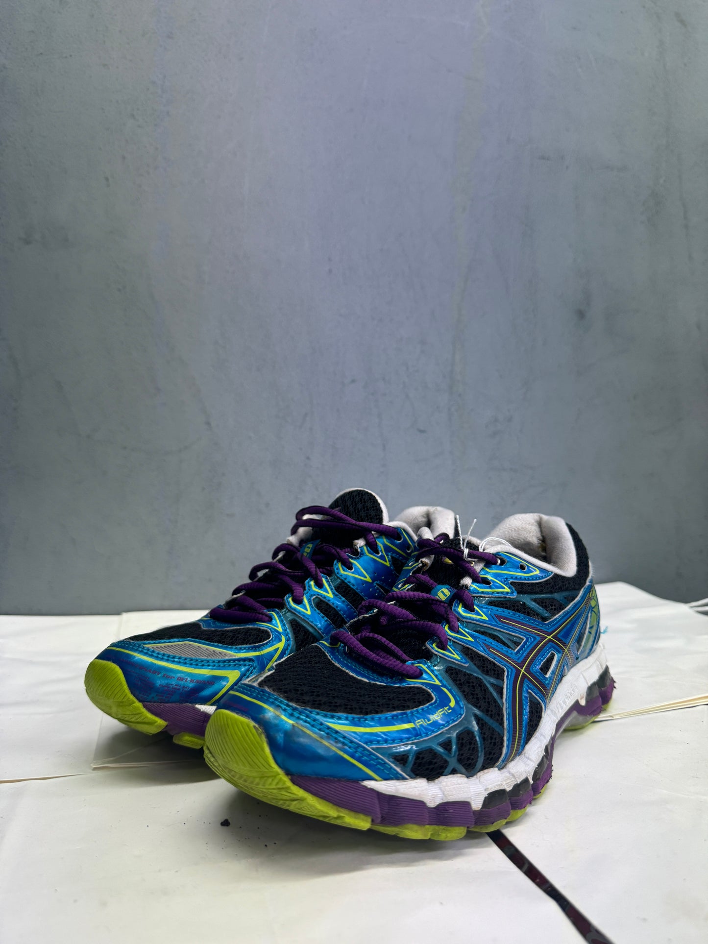 Used GEL-Kayano 20 Black Purple Blue US Women's 8 - Men's 6.5