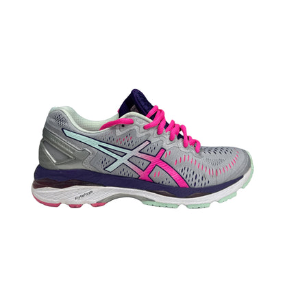 Used GEL-Kayano 23 2A Wide Silver Pink Glow US Men's 7.5 - Women's 9