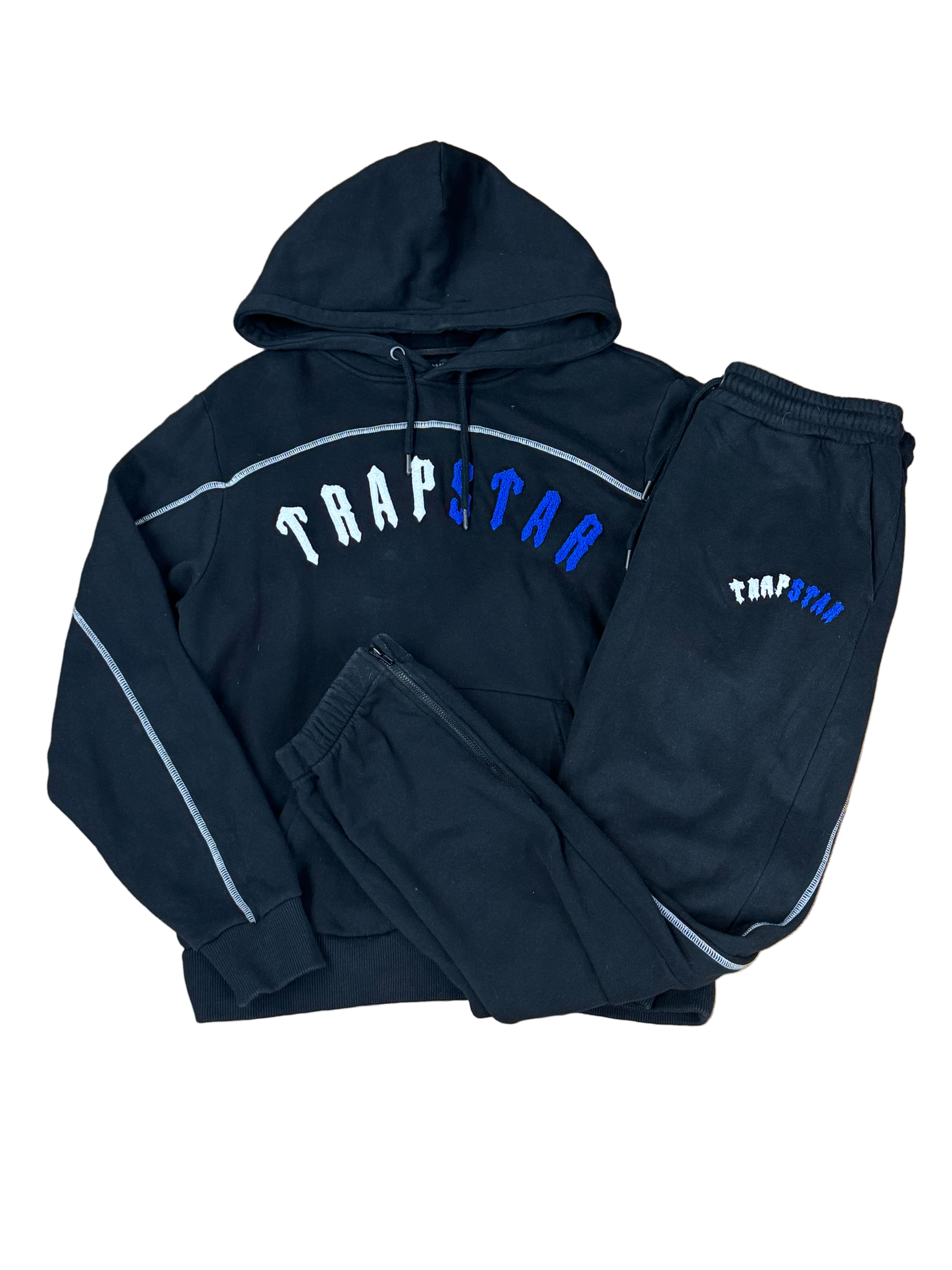 Used Black White Blue Tracksuit L