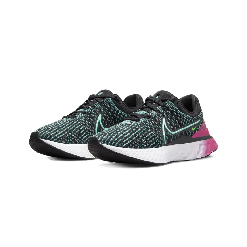 Nike React Infinity Run Flyknit 3 Black Pink Turquoise (Women's)