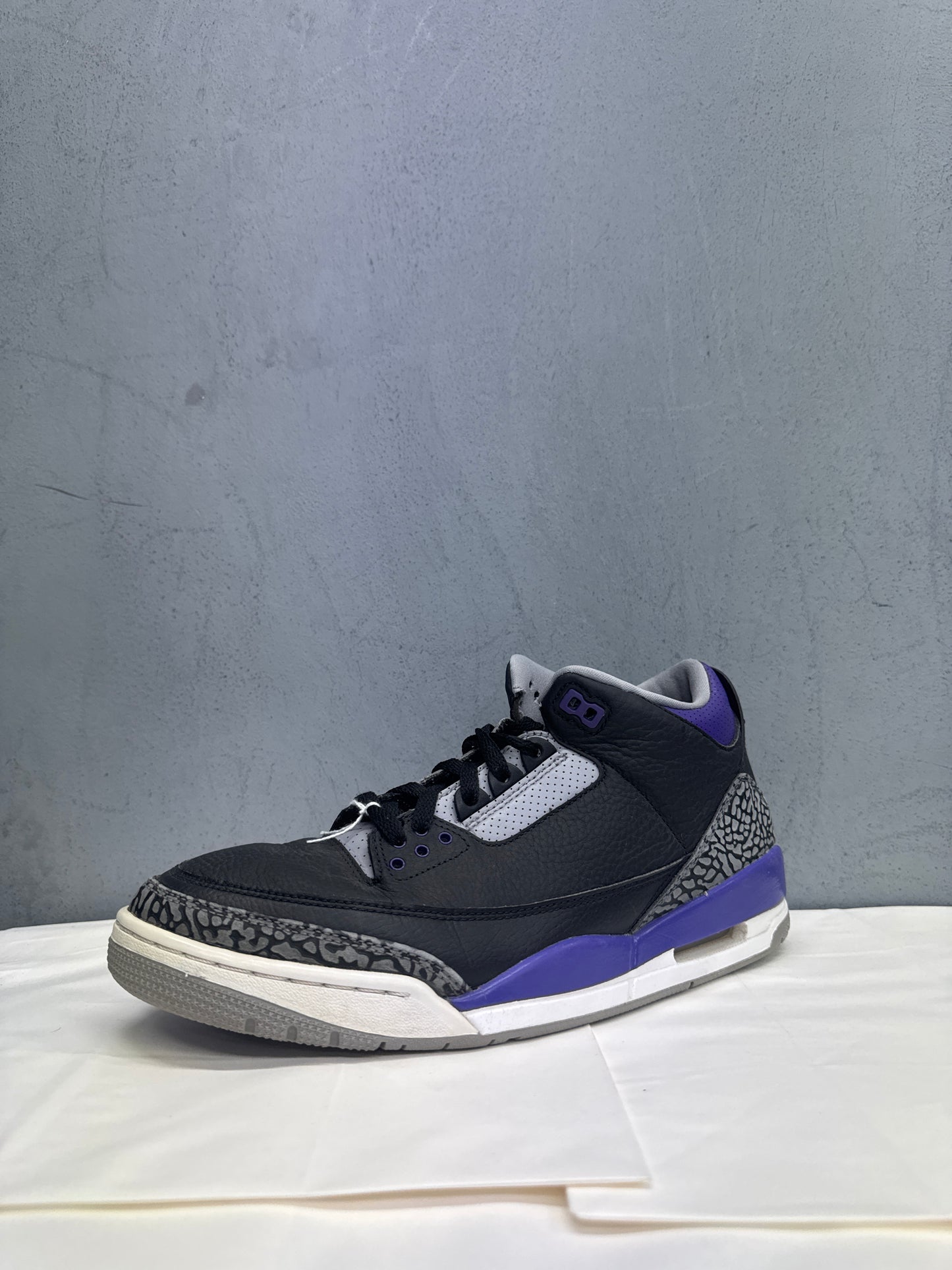 Used Jordan 3 Retro Black Court Purple US Men's 11 - Women's 12.5
