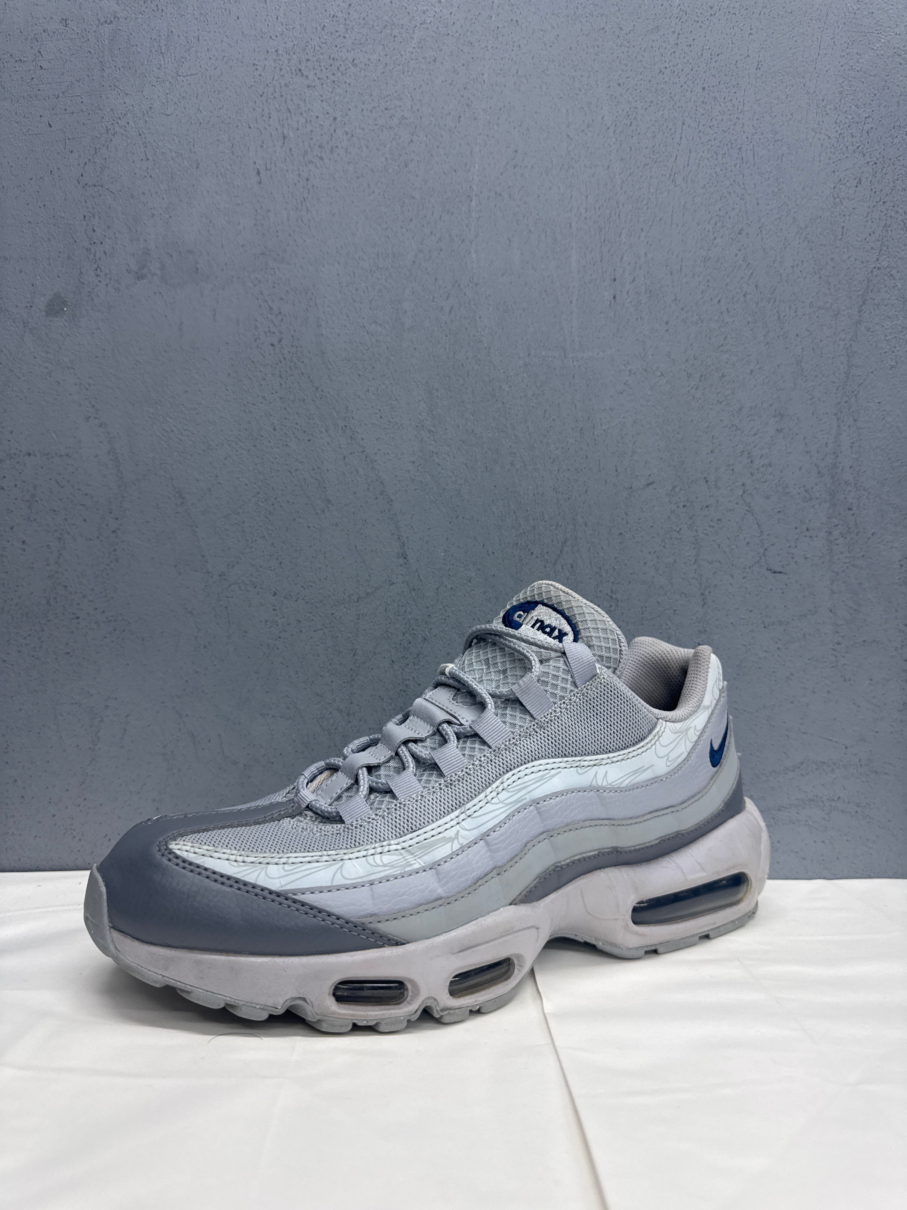 Used Air Max 95 Grey Midnight Navy Mens