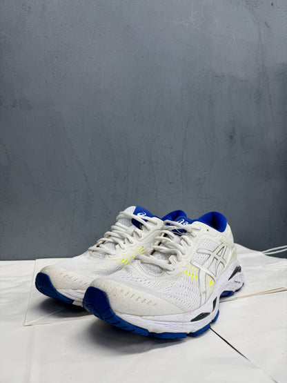 Used GEL-Kayano 24 White Blue Neon US Men's 10 - Women's 11.5