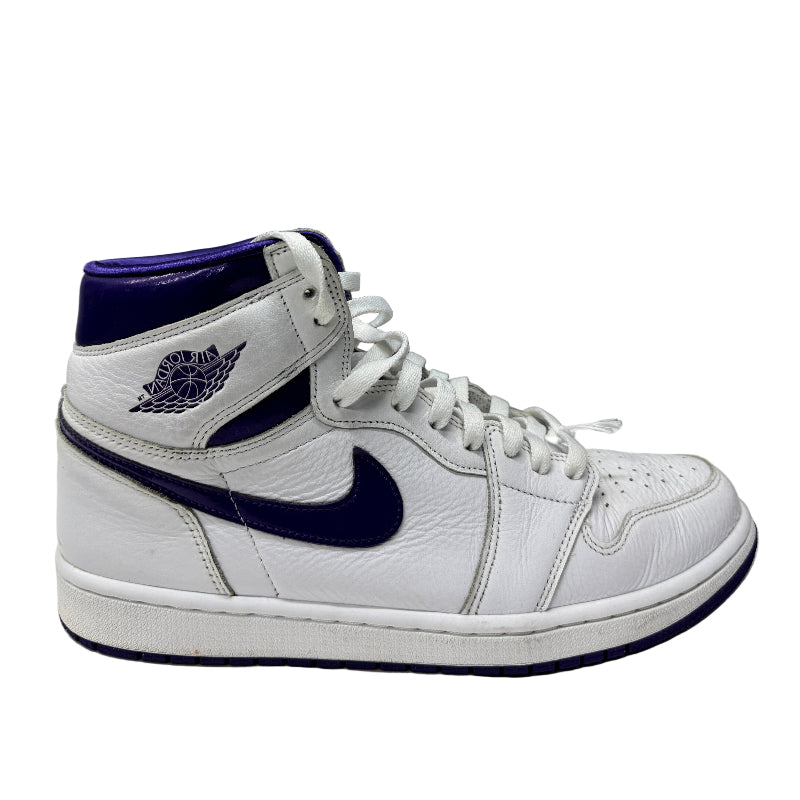 Used Jordan 1 Retro High White Court Purple US Men's 10 - Women's 11.5