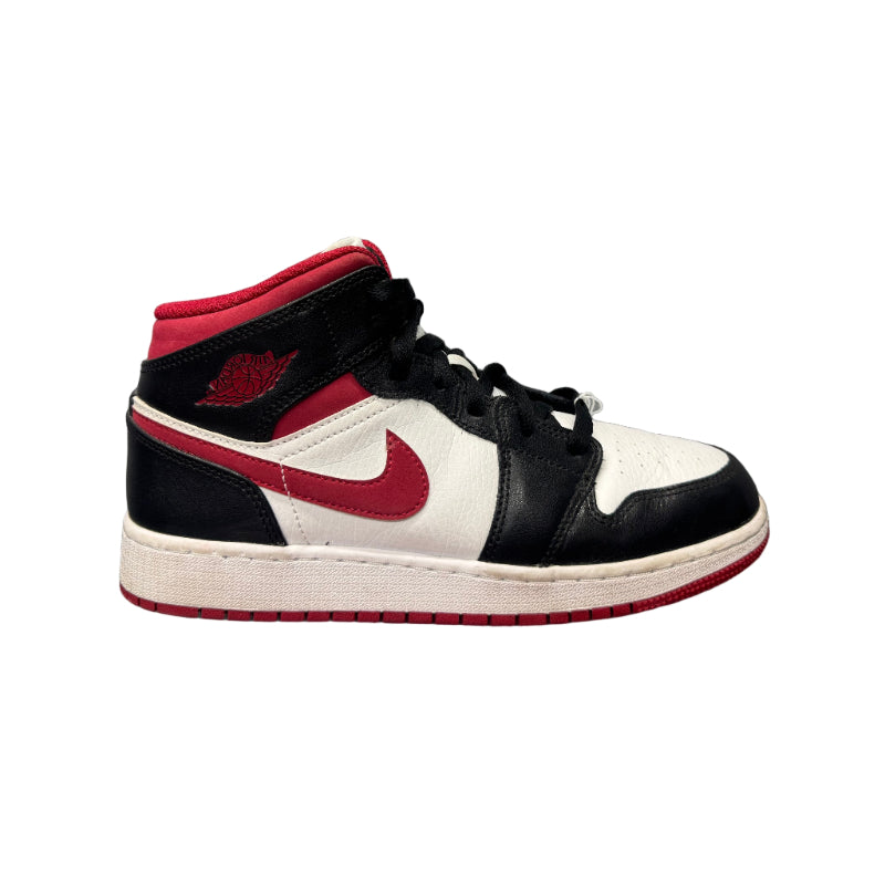 Used Jordan 1 Mid Black Gym Red GS US 6Y - Women's 7.5