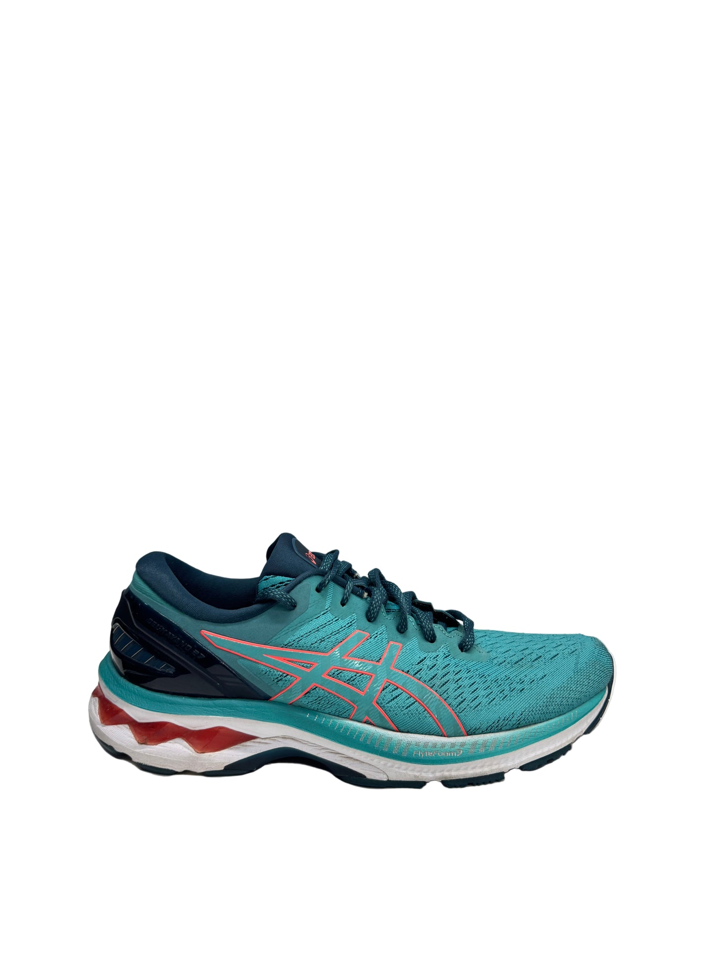Used GEL-Kayano 27 Teal Orange US Women's 10 - Men's 8.5