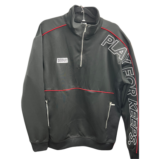 Pre-Owned Geedup Quarter Zip PFK 'Black/Red/