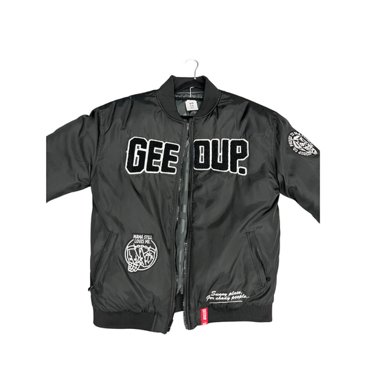 Pre-Owned Geedup Mongram Logo Bomber Jacket 'Black' Reversible