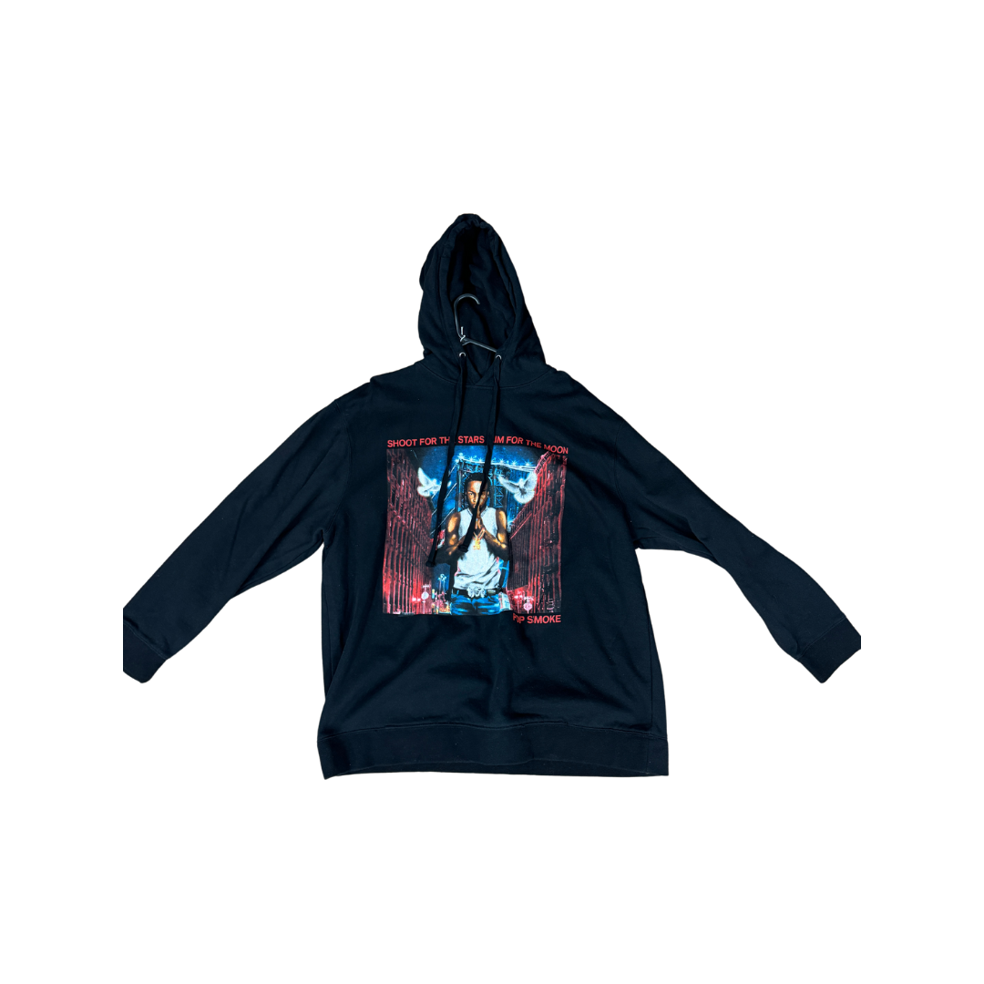Used Pop Smoke Vlone Black Hoodie 2-xl