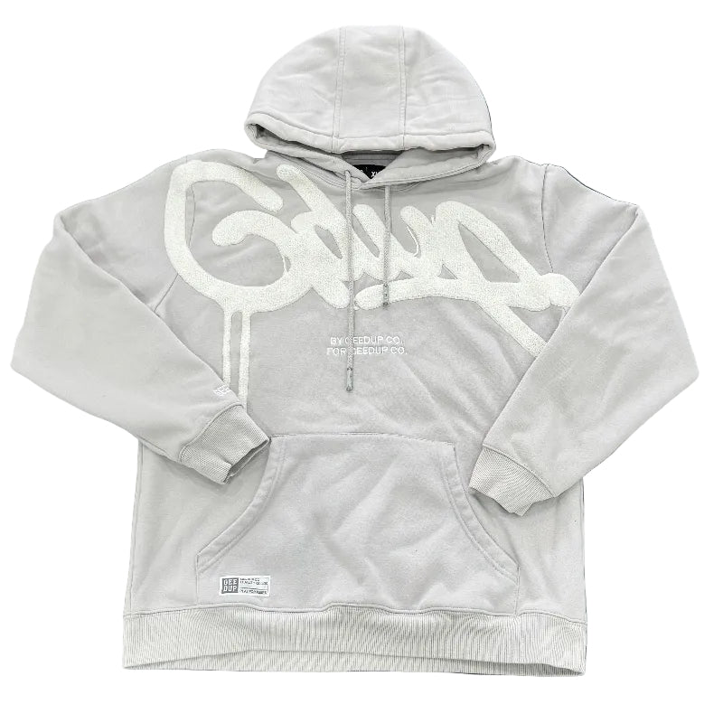 Used Geedup Handstyle Hoodie Grey White