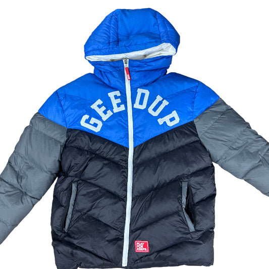 Used Reversible Puffer Blue Black White
