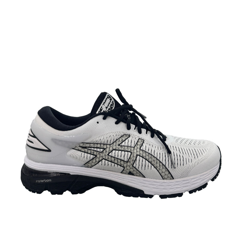 Used ASICS Kayano 25 White Black us-mens-12-womens-13-5