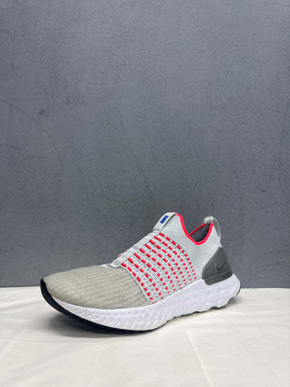 Used Nike React Phantom Run Flyknit 2 Pure Platinum Flash Crimson 8-5-w