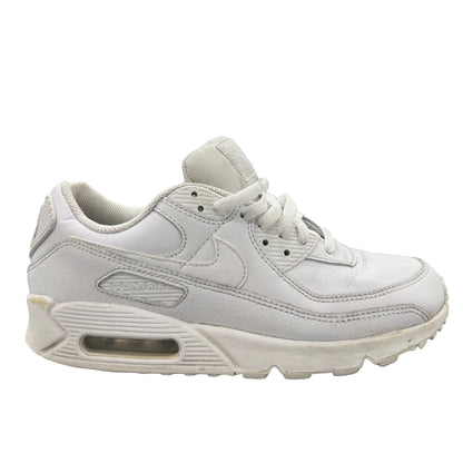 Used Air Max 90 Leather Triple White Mens US Men's 9 - Women's 10.5