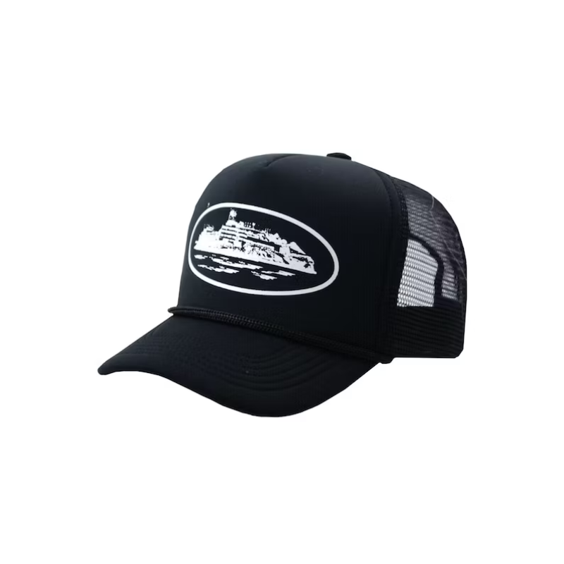 Corteiz Alcatraz Trucker Hat Black