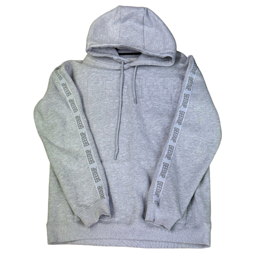 Used Print Logo Hoodie Grey Grey 2XL