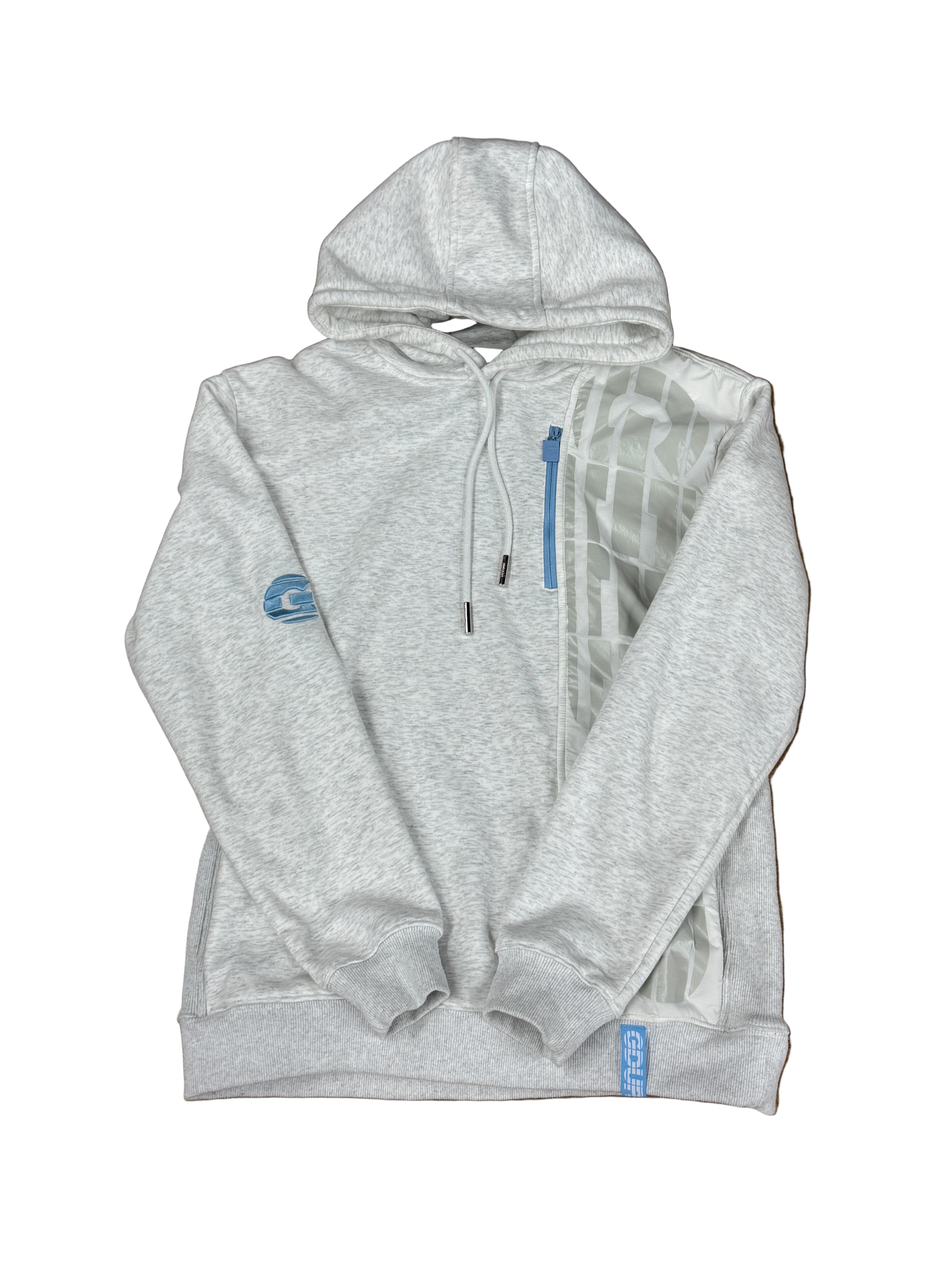 Used Front Pocket Zip Hoodie White Blue