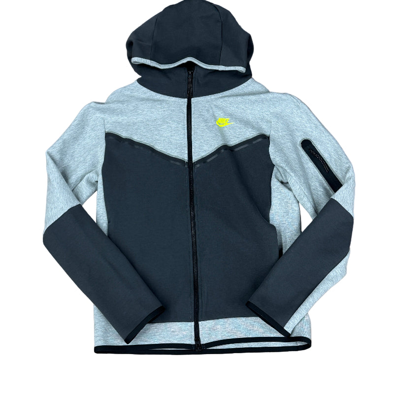 Used Tech Fleece Hoodie Grey Black Neon S