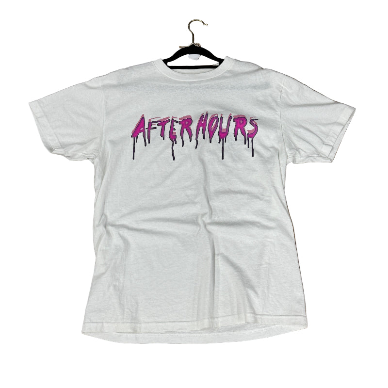 Used After Hours T-Shirt White Purple Large