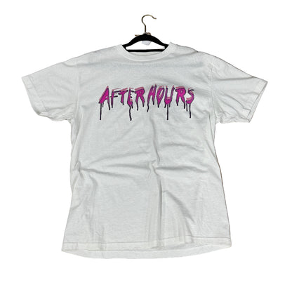 Used After Hours T-Shirt White Purple Large