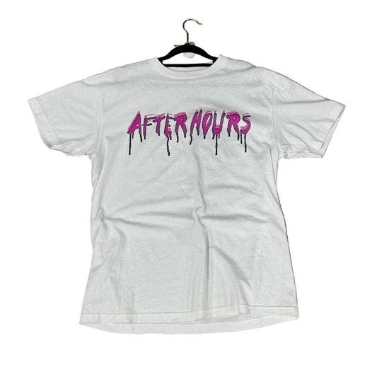 Used After Hours T-Shirt White Purple Large