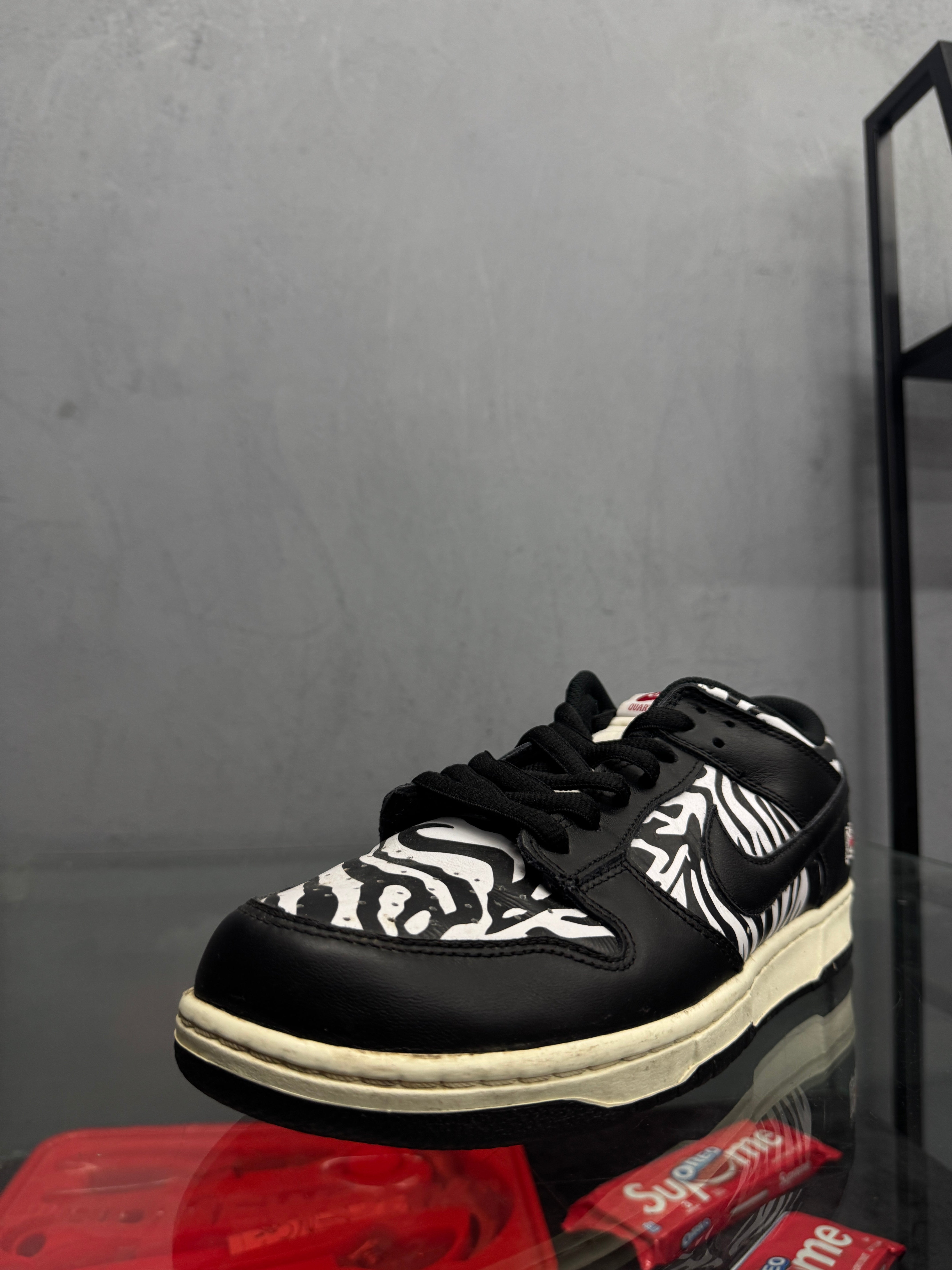 Used SB Dunk Low Quartersnacks Zebra
