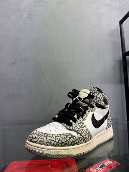 Used Air Jordan 1 Retro High OG GS White Cement US 6.5Y - Women's 8