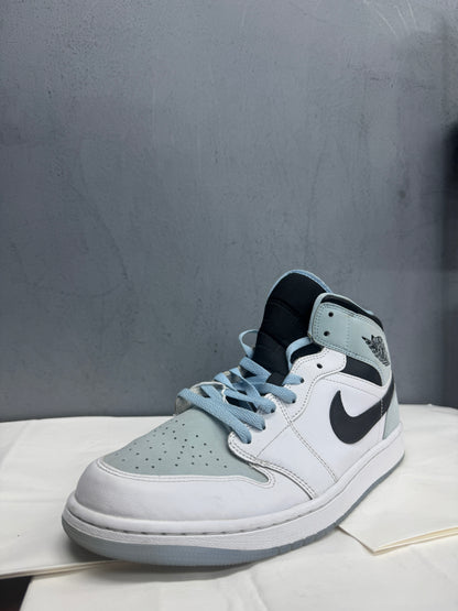 Used Air Jordan 1 Mid Ice Blues US Men's 11 - Women's 12.5