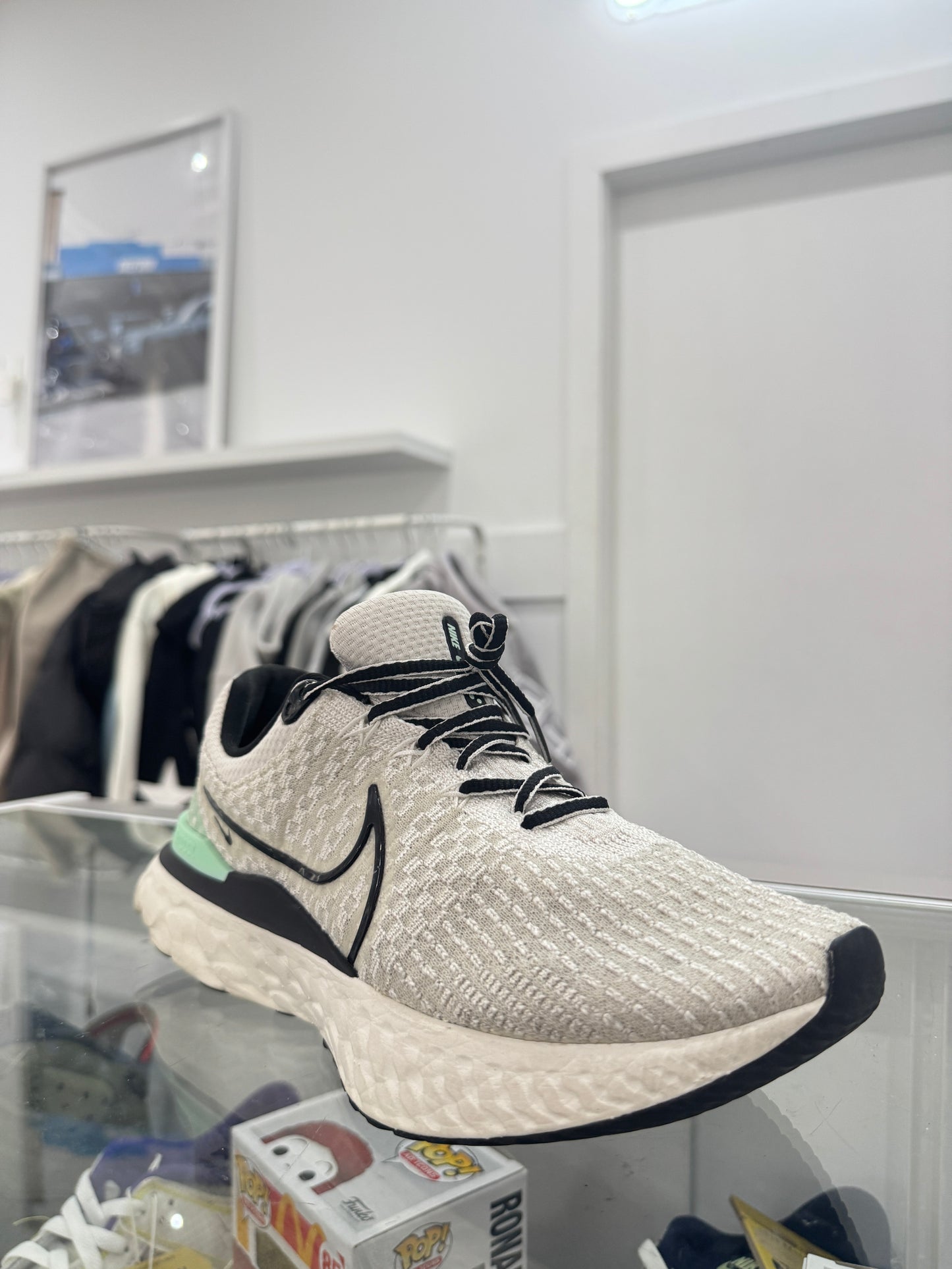 Used React Infinity Run Flyknit 3 Phantom Black Mint US Men's 8 - Women's 9.5