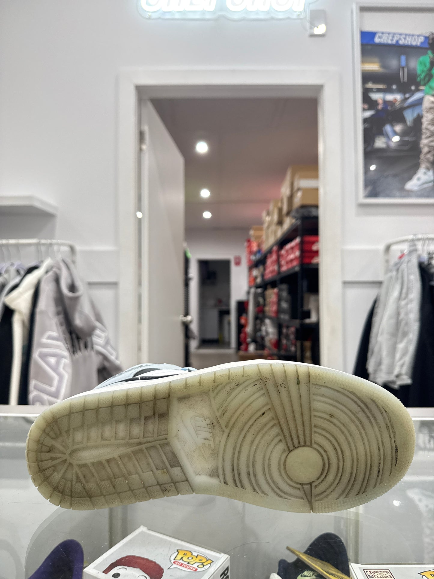 Used Air Jordan 1 Mid SE White Ice Blue US Men's 8 - Women's 9.5