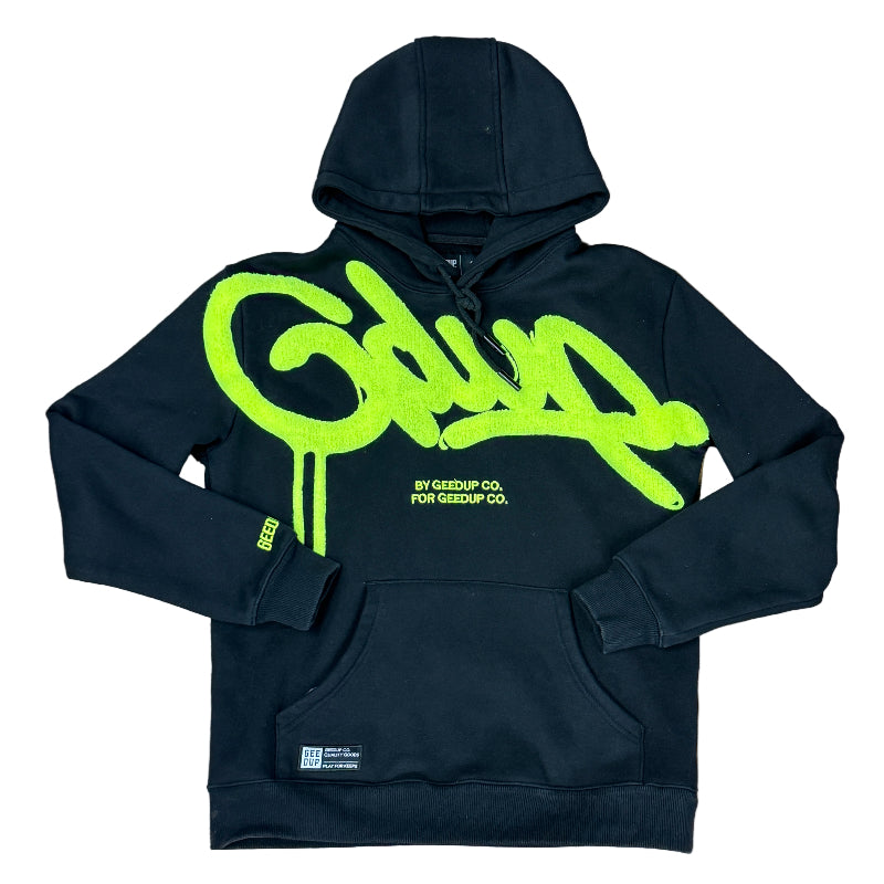 Used Geedup Handstyle Hoodie 'Black/Neon Green'